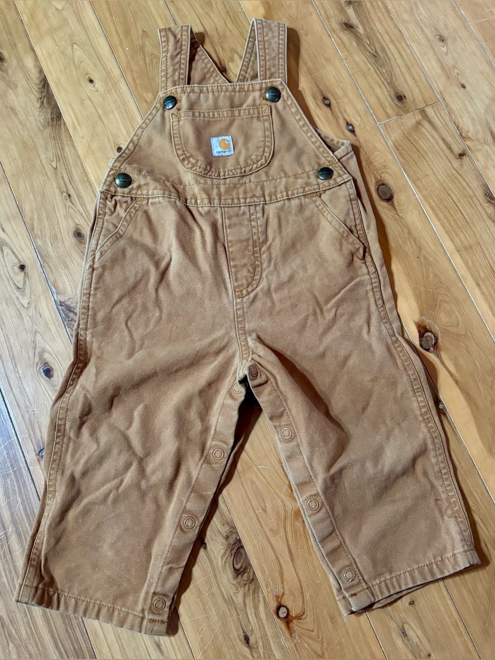 Carhartt Baby Bib Overalls Duck Cotton Brown Toddler 18 Months Unisex Farm 2014
